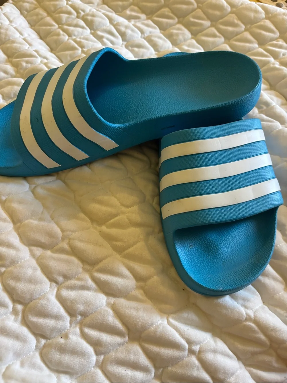 adidas Teal Blue Slide Sandals